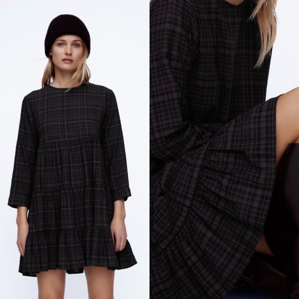 ZARA TIERED MINI DRESS